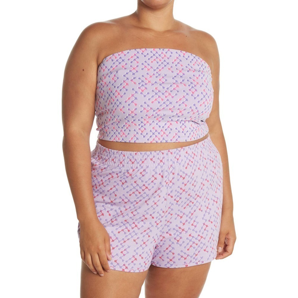 NWT BP. Tube Top In Purple Geo Paint L